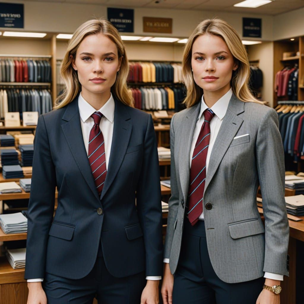 Businesswomen in Tieshop