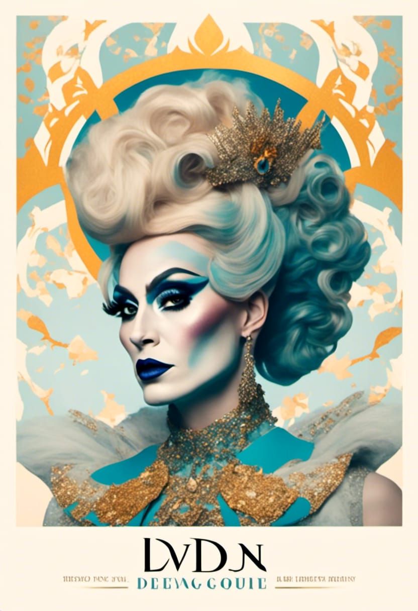 A beautiful French drag queen in the style of <lora:Drag Pos...