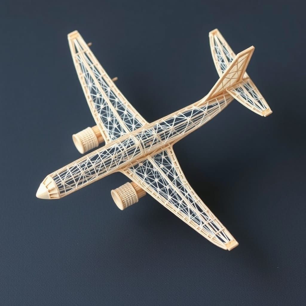 Toothpick Airplane Model: Miniature Art in Detail