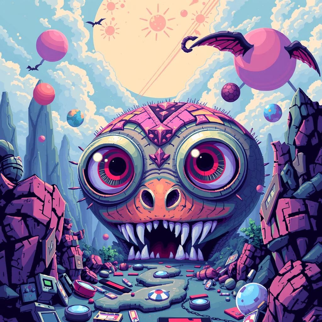 Vibrant Pixel Art with Detailed Textures