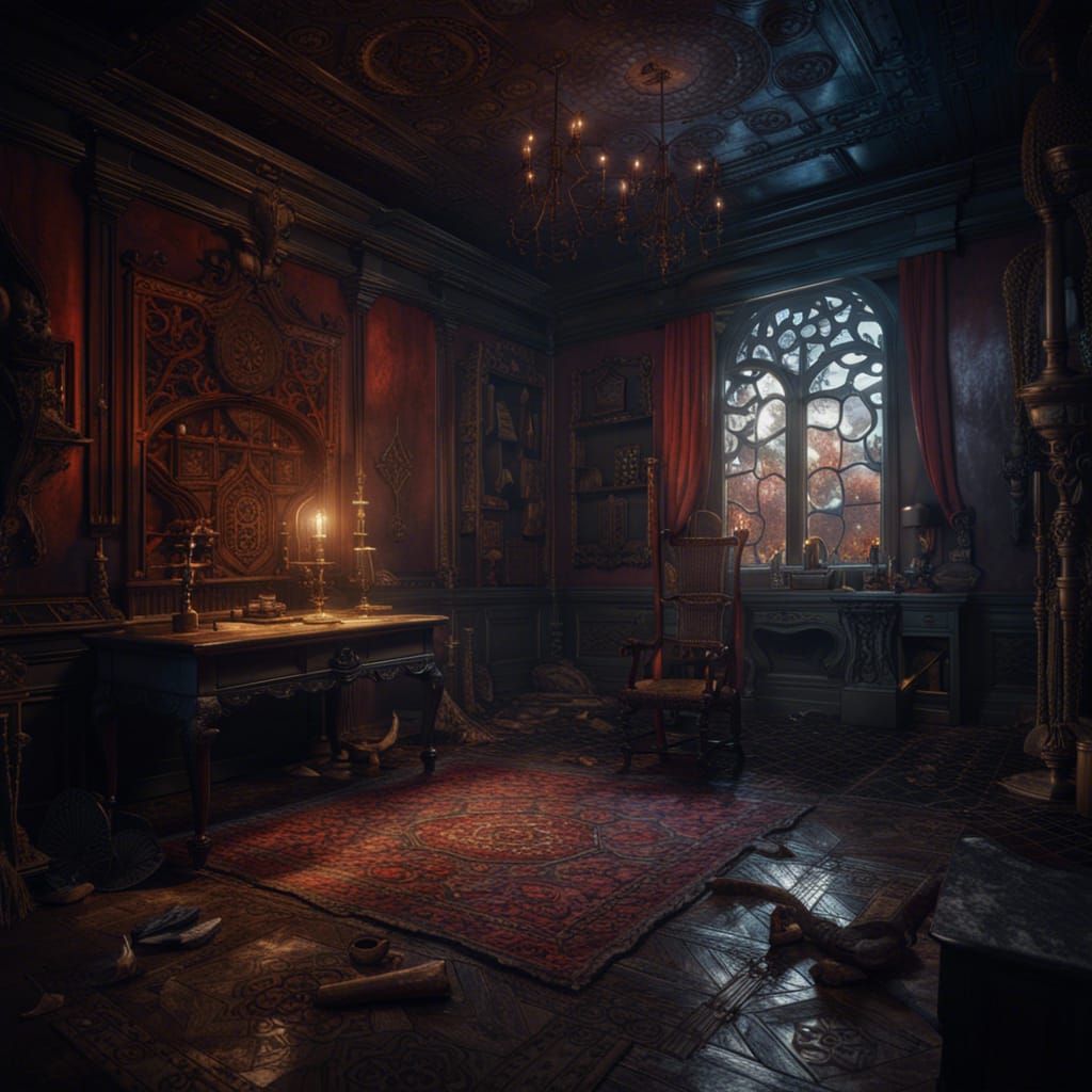 Fantastical Haunted Room Concept Art