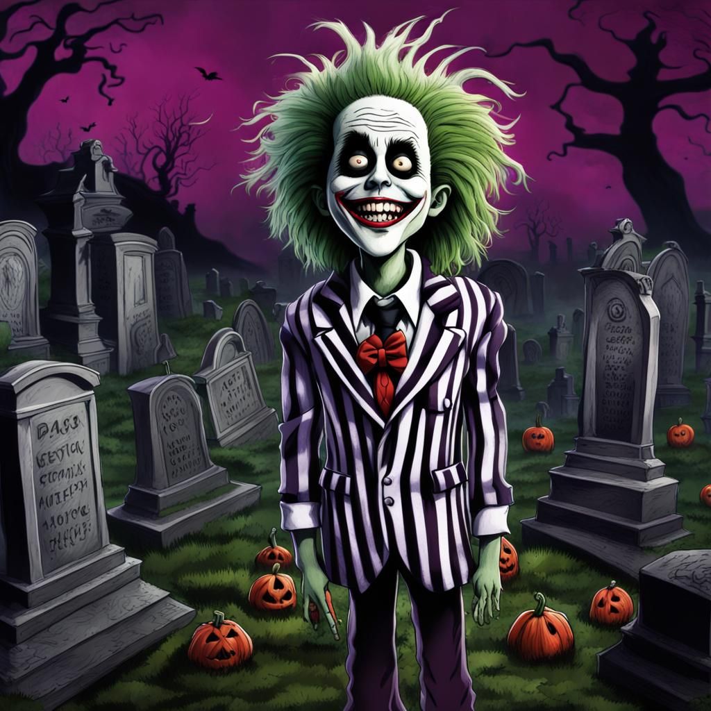 Spooky Fusion Character in Graveyard, Matte Painting