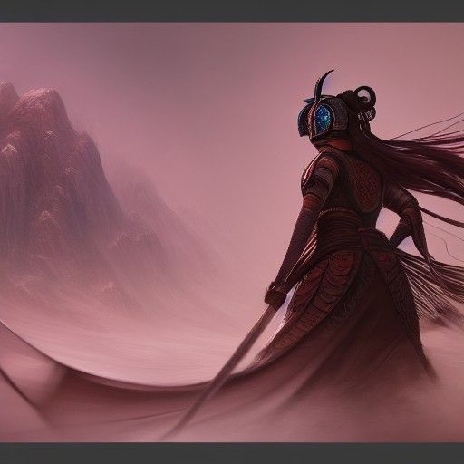 Detailed Kendo Matte Painting in Deep Color