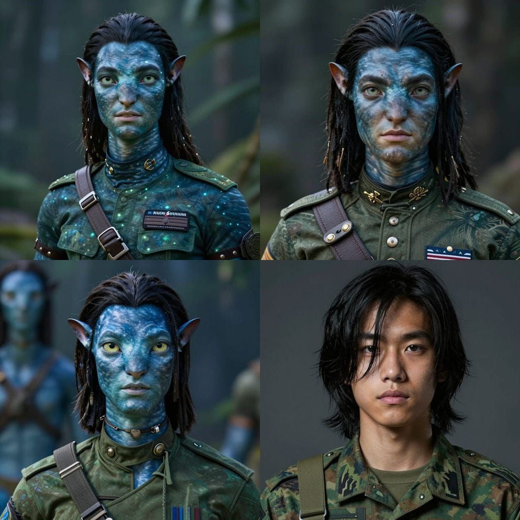 Young Na'vi Warrior in Military Uniform
