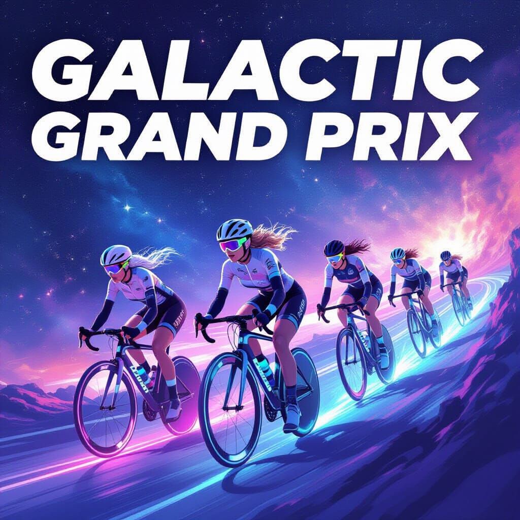 Galactic Grand Prix: Cosmic Cycling Race Poster