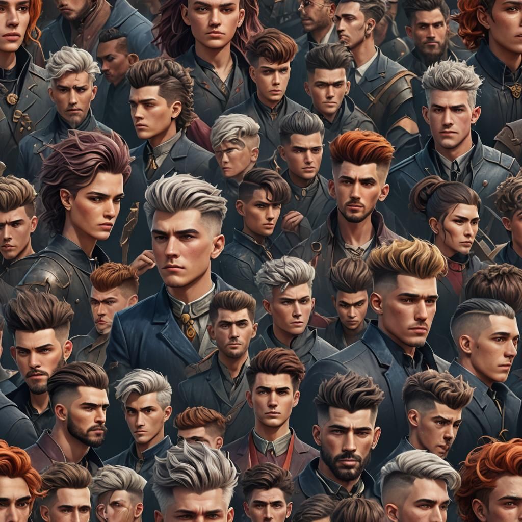 Modern Haircuts: Detailed Matte Painting in Deep Color