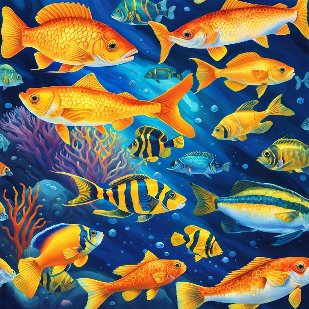 Underwater Coral Reef Ecosystem in Sunlight