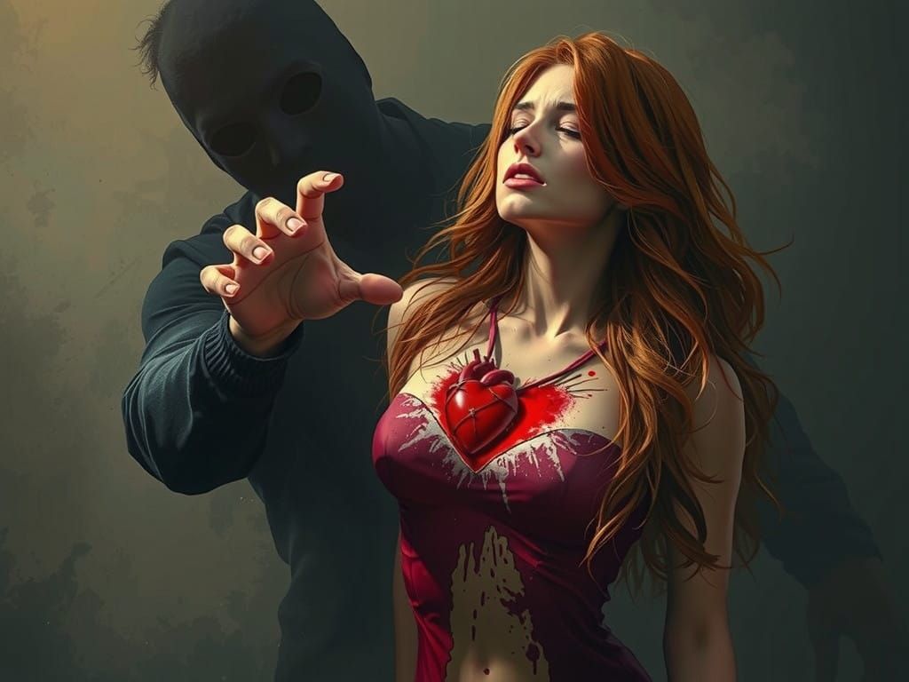 Gothic Hyperrealistic Portrait of a Woman in Agony