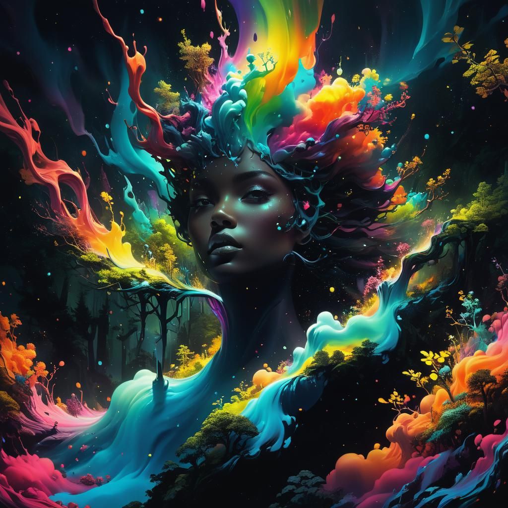 Mystical Beauty Unveiled: Belia's Surreal Symphony of Color