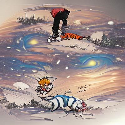 Calvin and Hobbes in Akira Toriyama Style