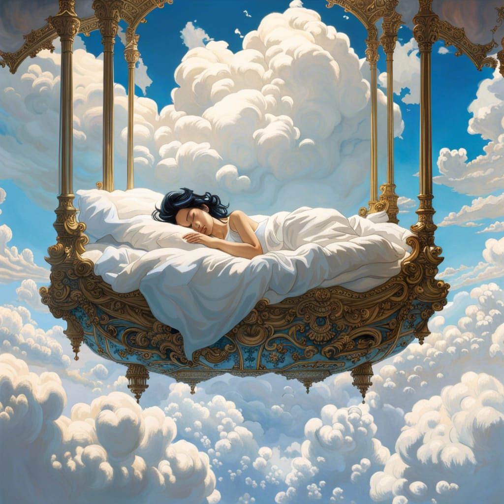 Dreamy Sleep Above Clouds, Fantasy Masterwork