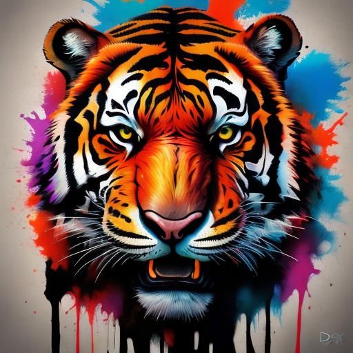 Tiger Graffiti Art