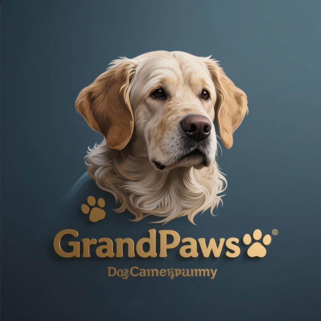 GrandPaws Doggie Daycare Logo: Wise Dog Design