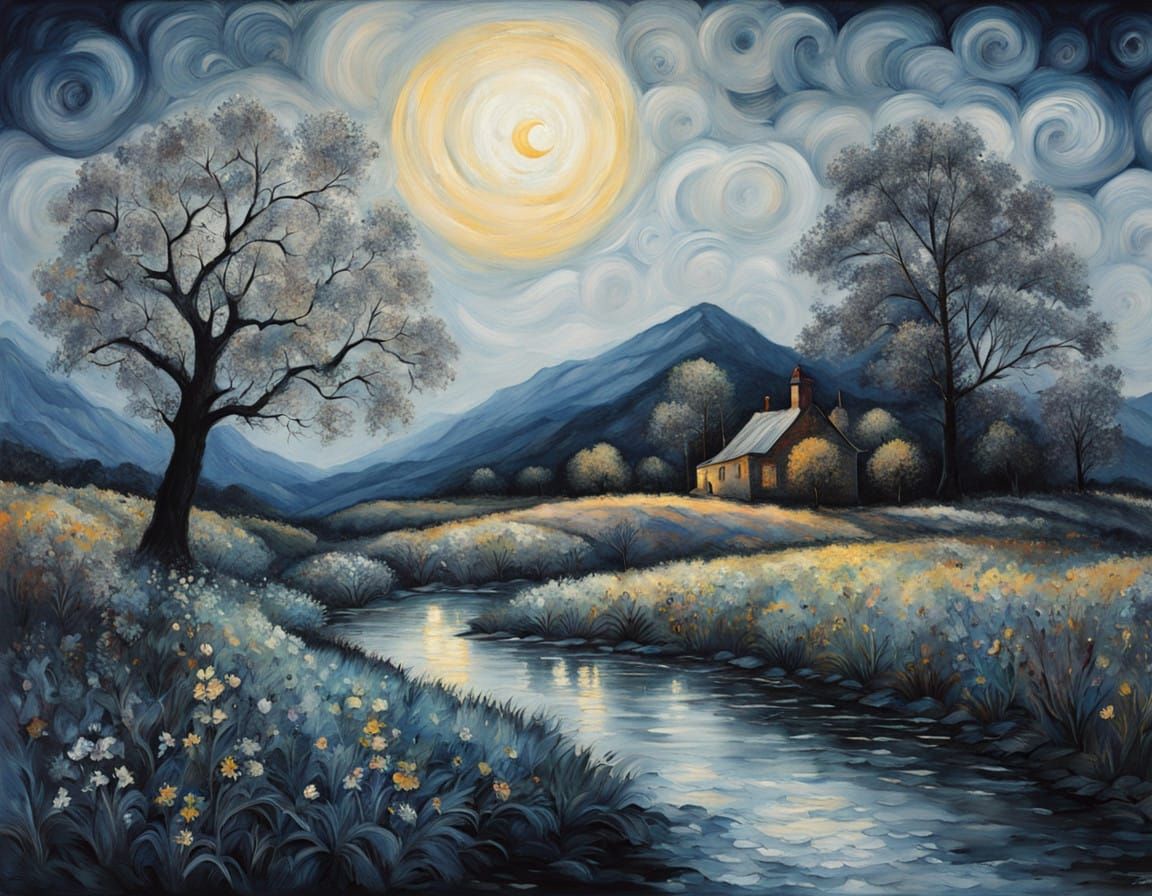 Ethereal Dreamscape Under Starlit Sky