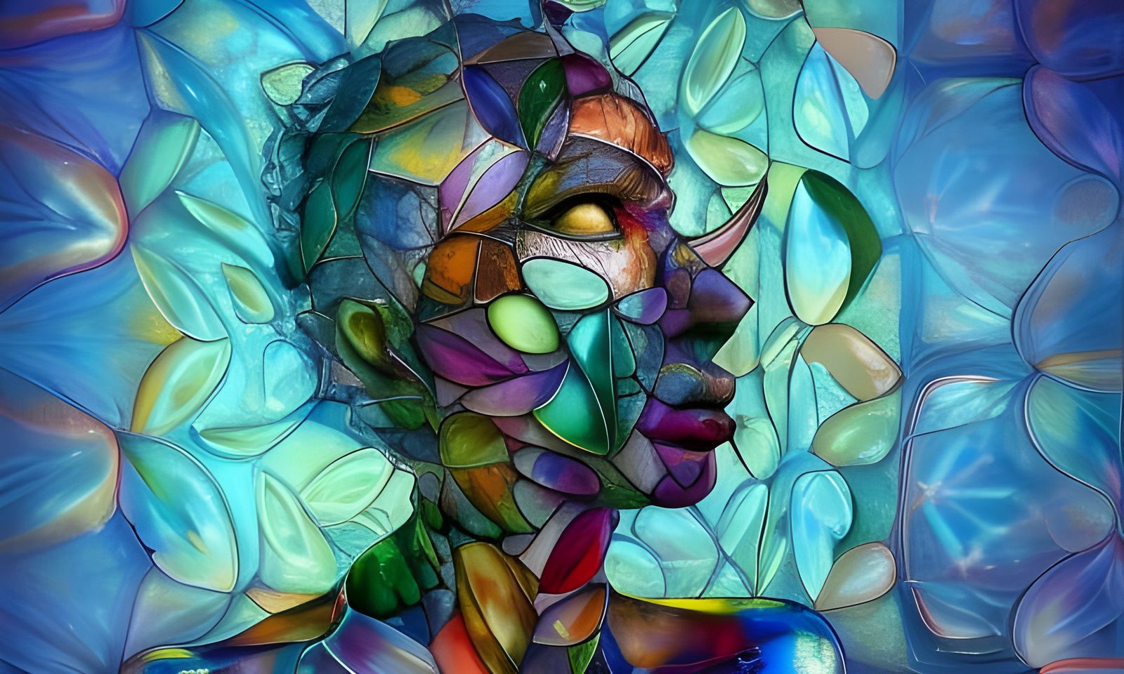 Kaleidoscopic Transparent Figure with Anime Style