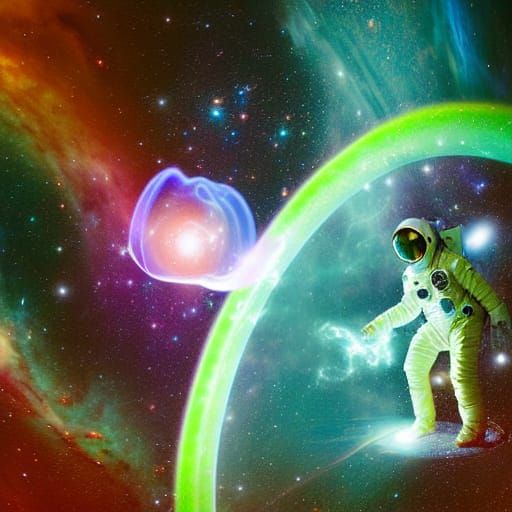 Astronaut Falls Through a Galactic Portal