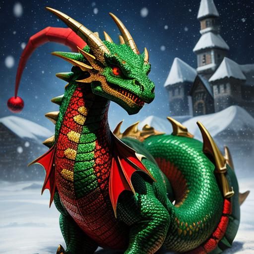 Festive Christmas Dragon