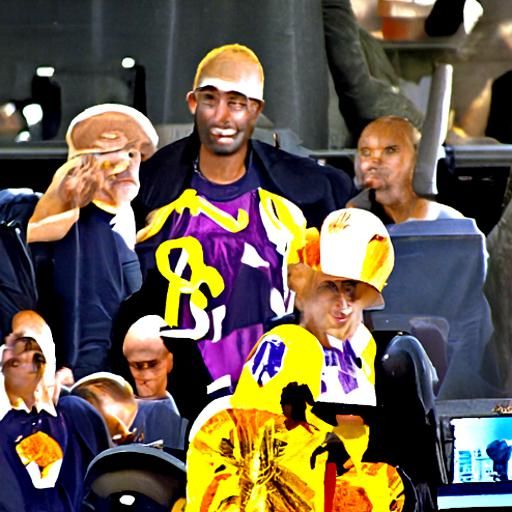 A happy smiling Kobe bryant who played for the lakers wearing number 8 holographic