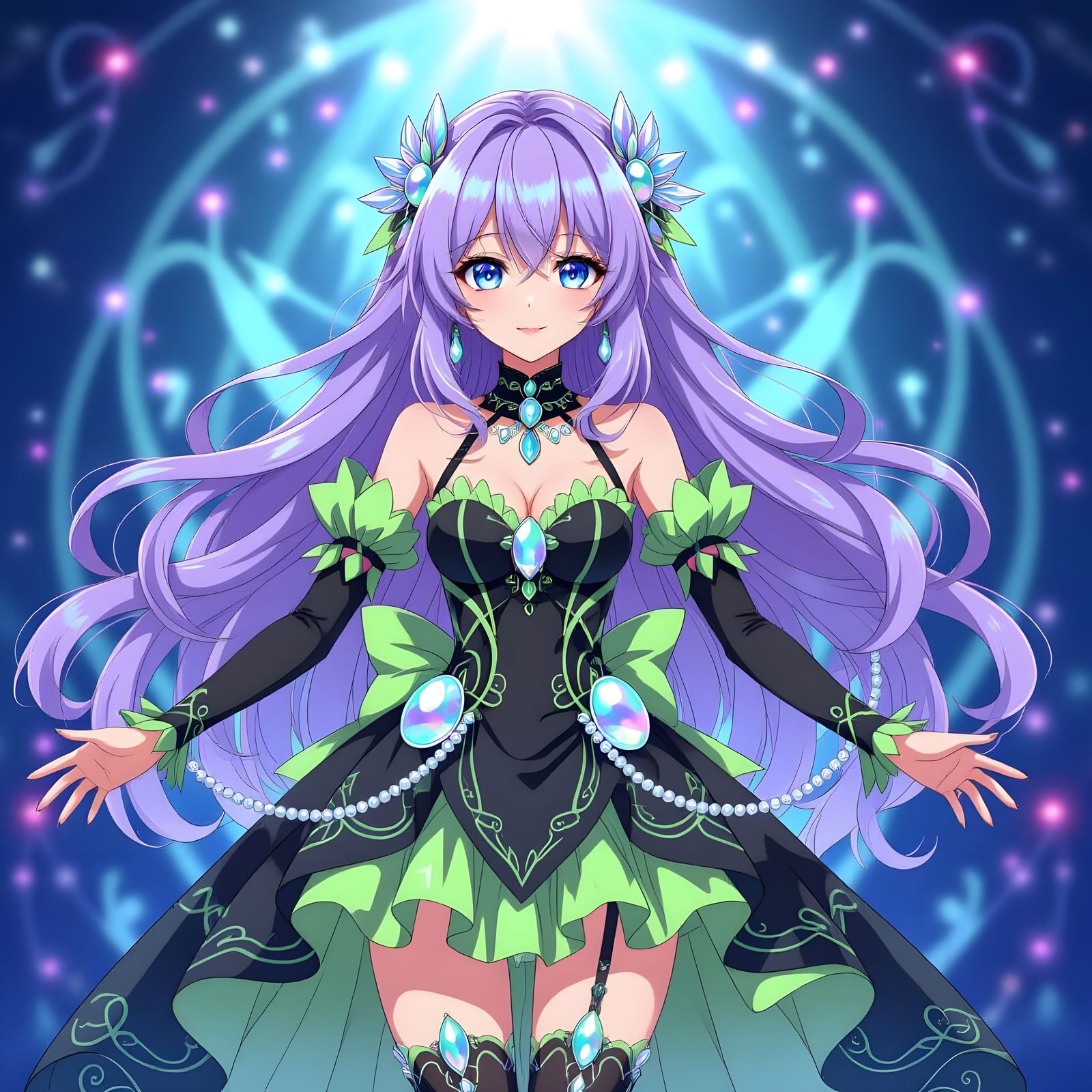 Android Vocaloid Idol in Art Nouveau Style