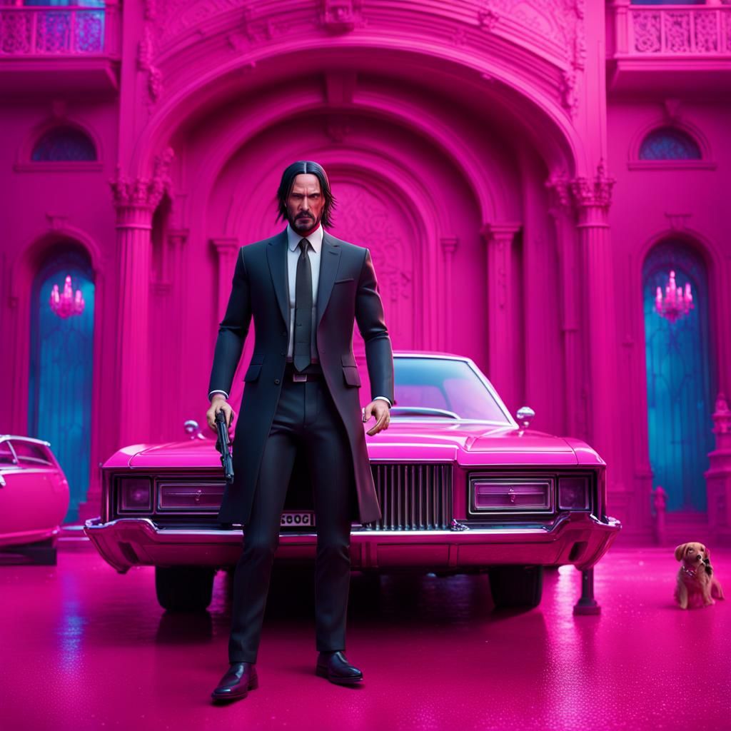 John Wick Enters the Barbie Movie: Detailed Art