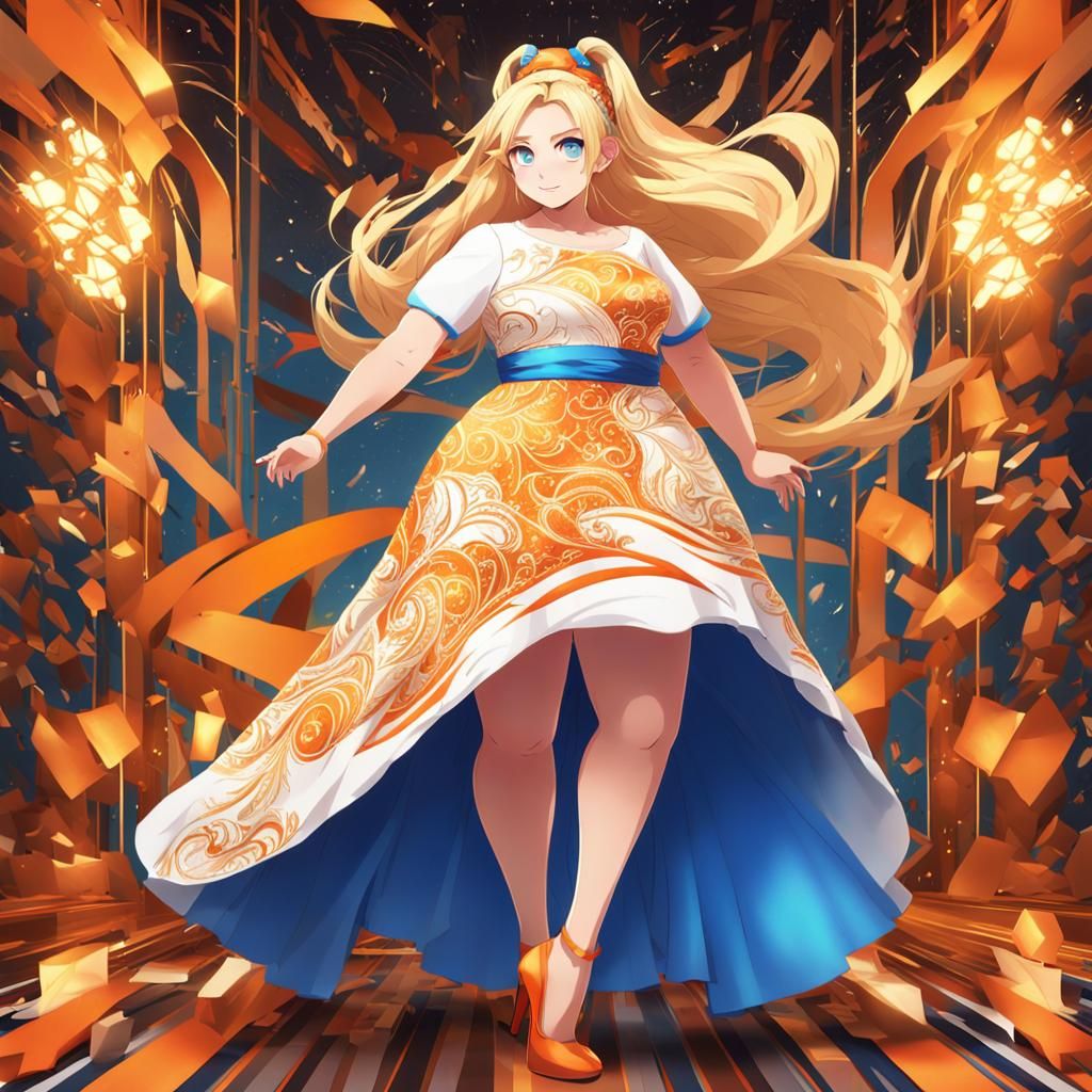 Anime Woman Portrait in Cel-Shaded Manga Style