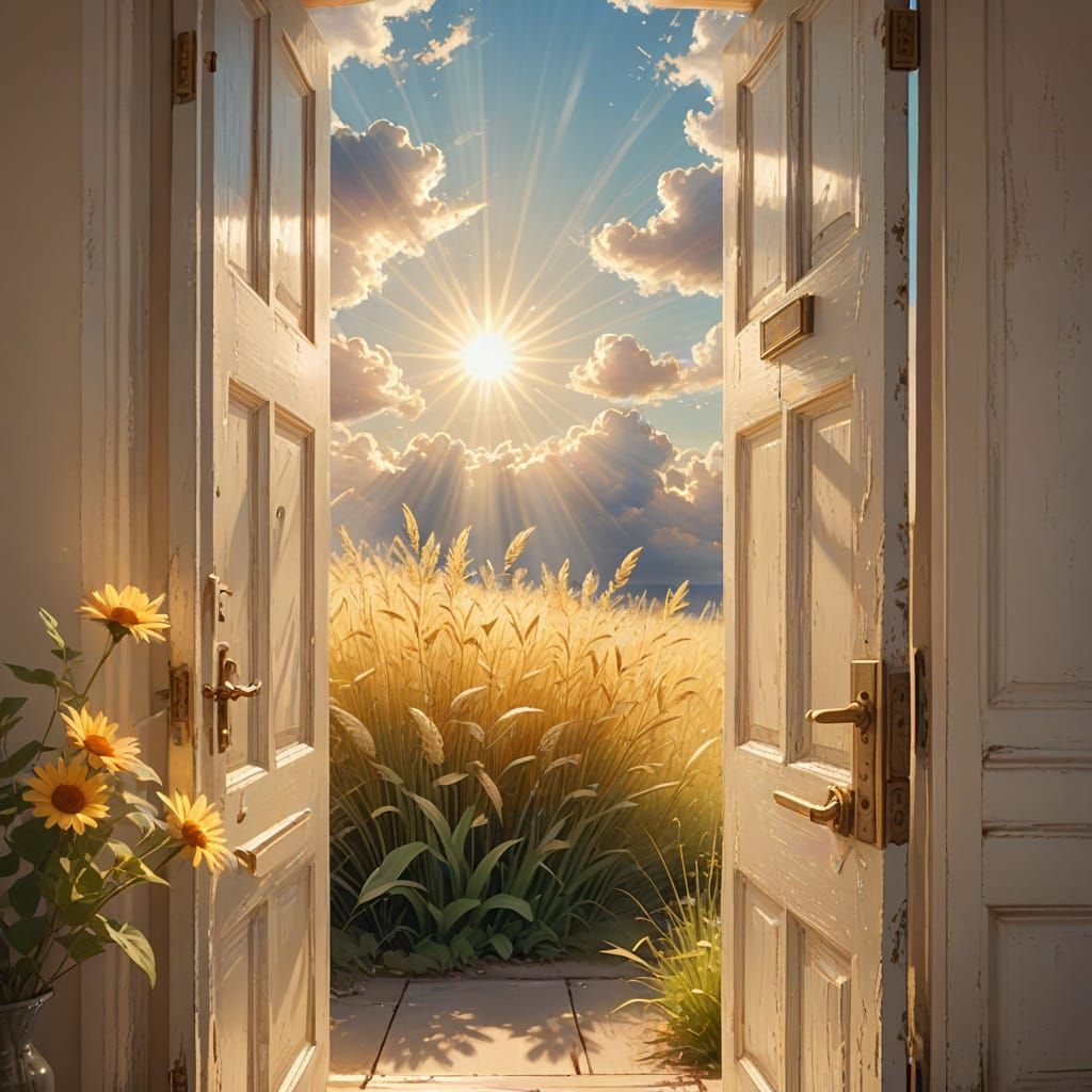 Celestial Door into Summer: Digital Art in Pastel