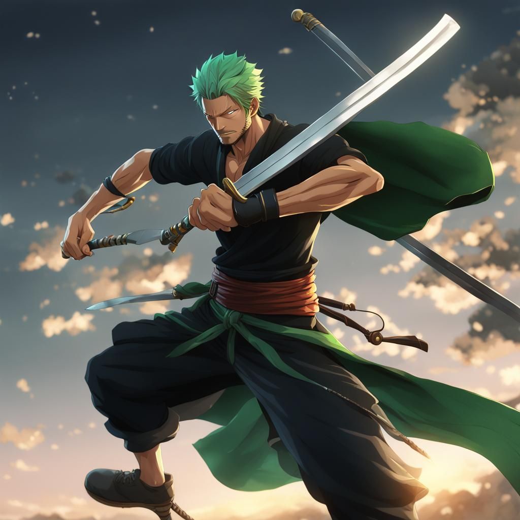 Detailed 3D Anime Art of Zoro
