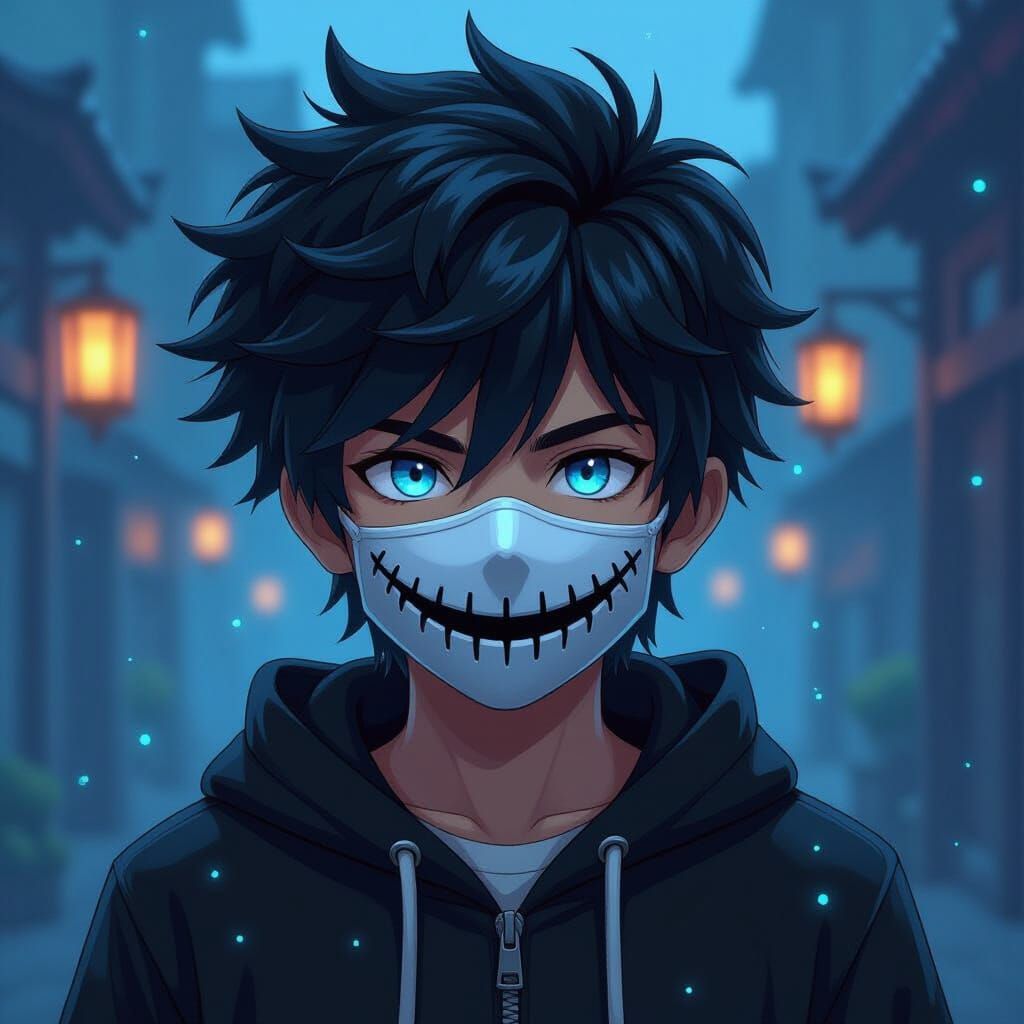 Anime Boy Avatar with Warden-Inspired Mask
