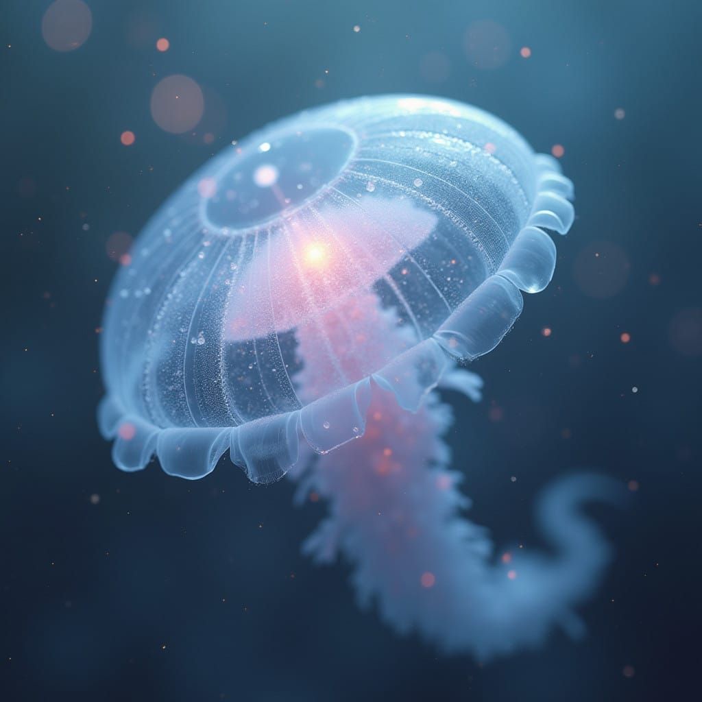 Ethereal Jellyfish Disk in Dreamy Atmosphere