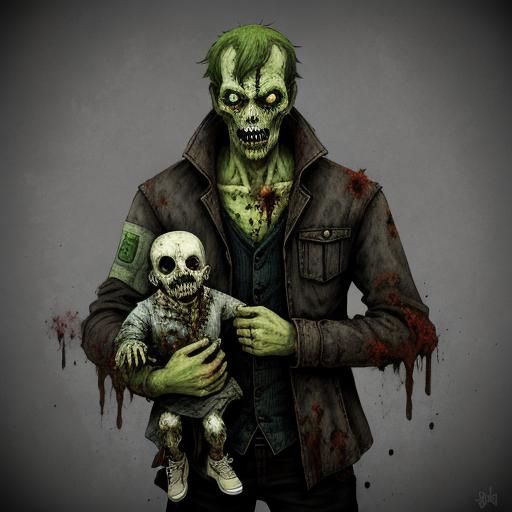 Zombie and Creepy Child Sidekick Image