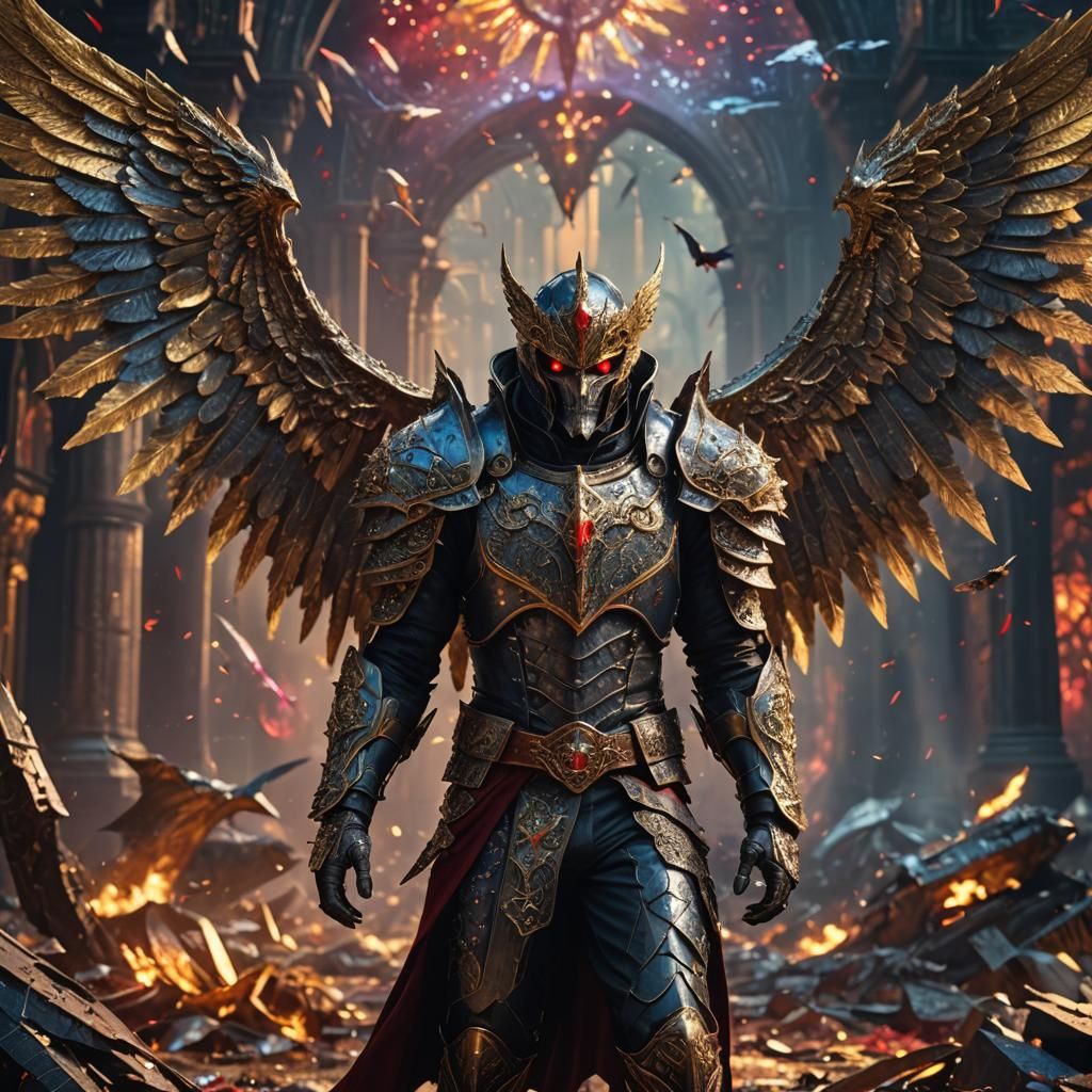 Armored Vampire Prince with Wings in 8K 3D HDR