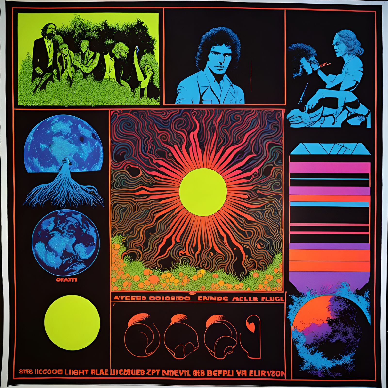 Retro 70s Black Light Poster