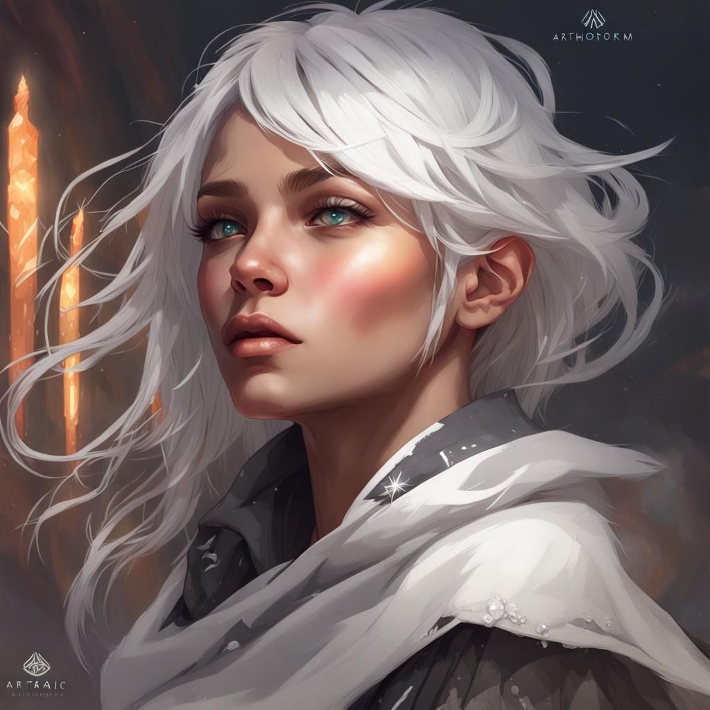 Girl with Magic Crystals: Hyperdetailed Portrait