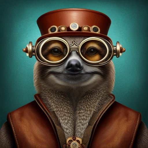 Steampunk Sloth with Funky Eyewear