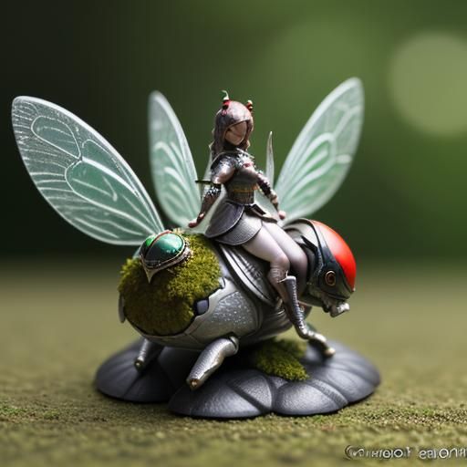 Tiny Fairy Knight And Beetle Mount