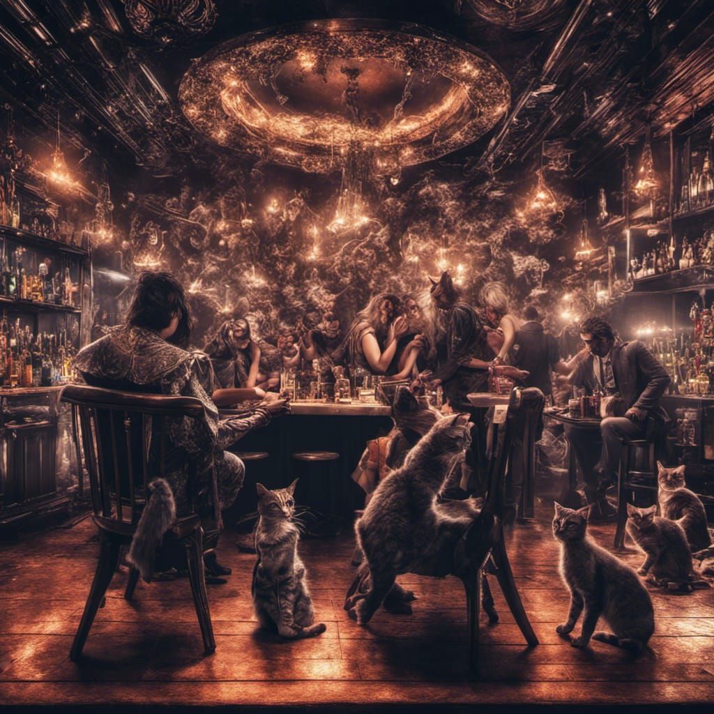Angels, Demons, and Cats Party in Nightclub