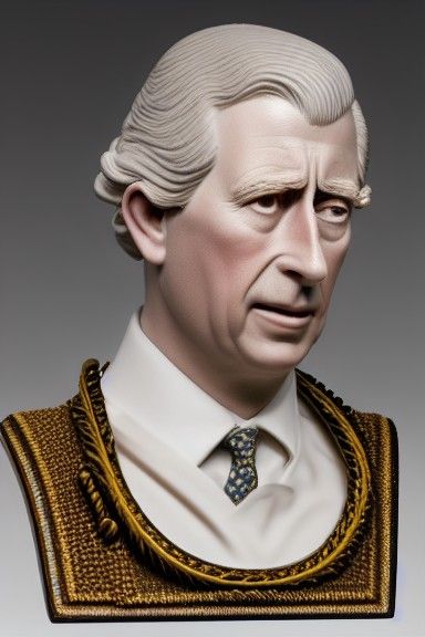 Prince Charles Rococo Bust in Space: Photorealistic Renderin...