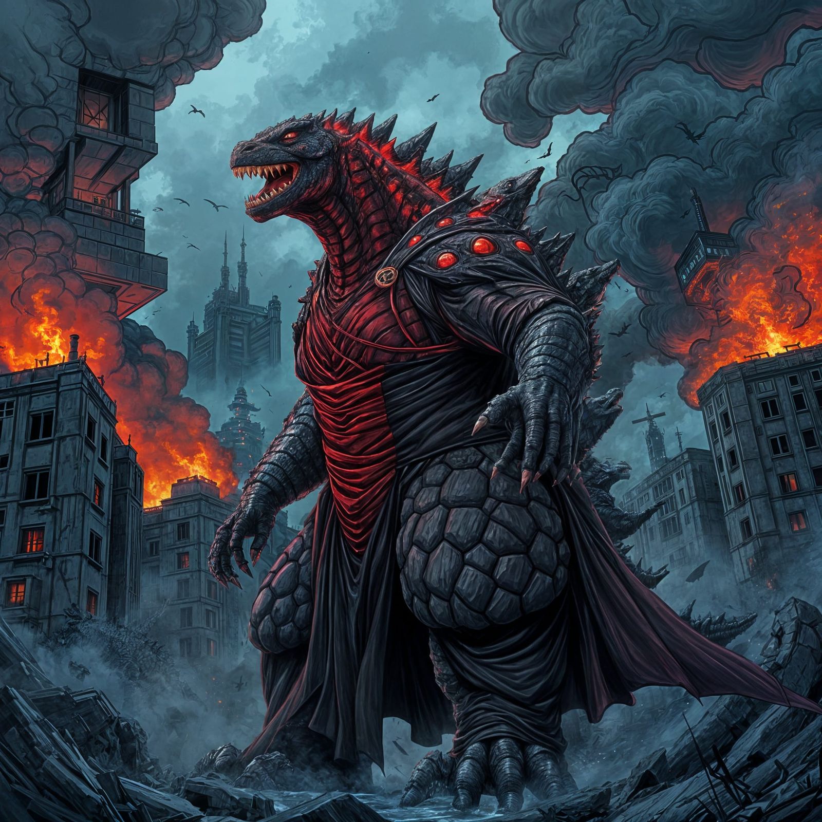 Godzilla as a Dark Side Warrior in Star Wars