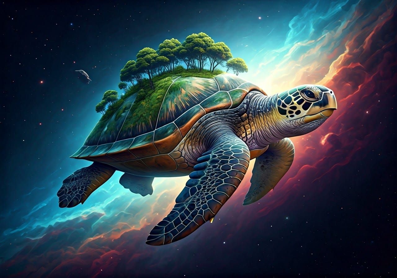A Cosmic Sea Turtle Emerges from a Glowing Nebula in Hyperre...
