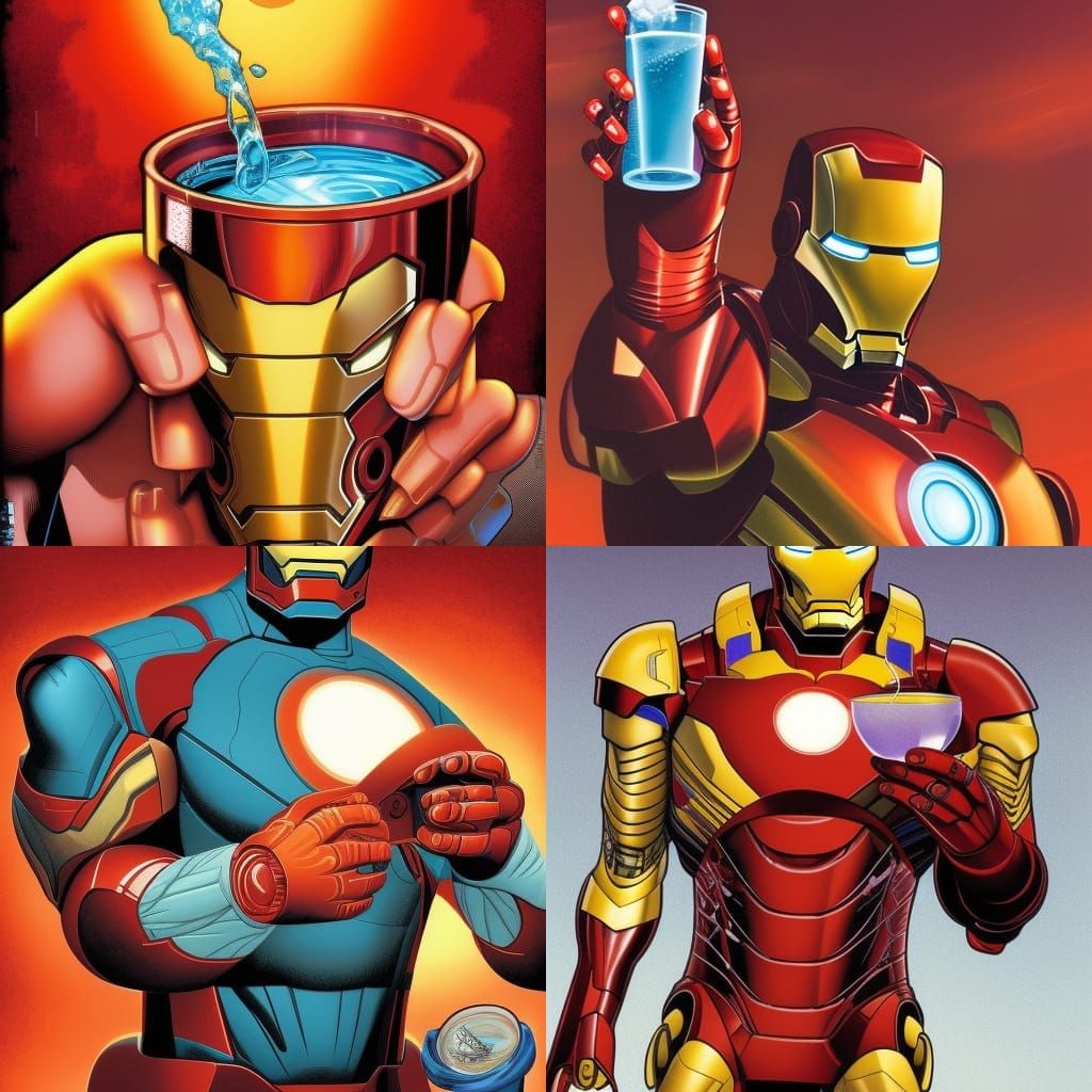 Iron Man Drinks Fanta: Comic Book Art