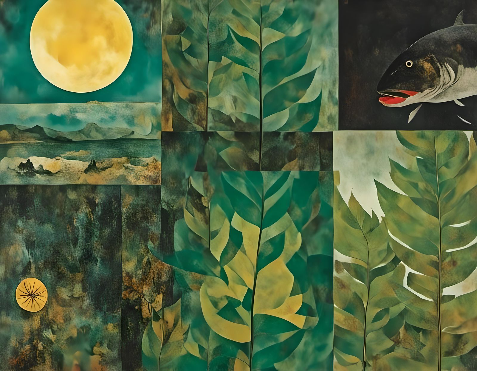 Frappe, Volcano, Burger: Woodcut Triptych in Bali