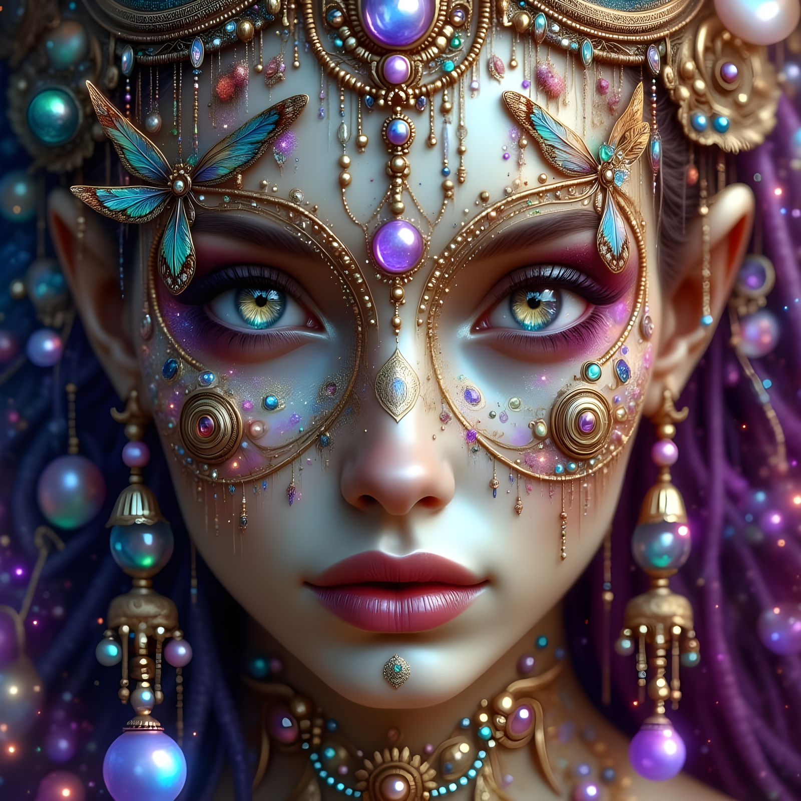 Ethereal Fairy on Glowing Mushroom in Mystical Forest