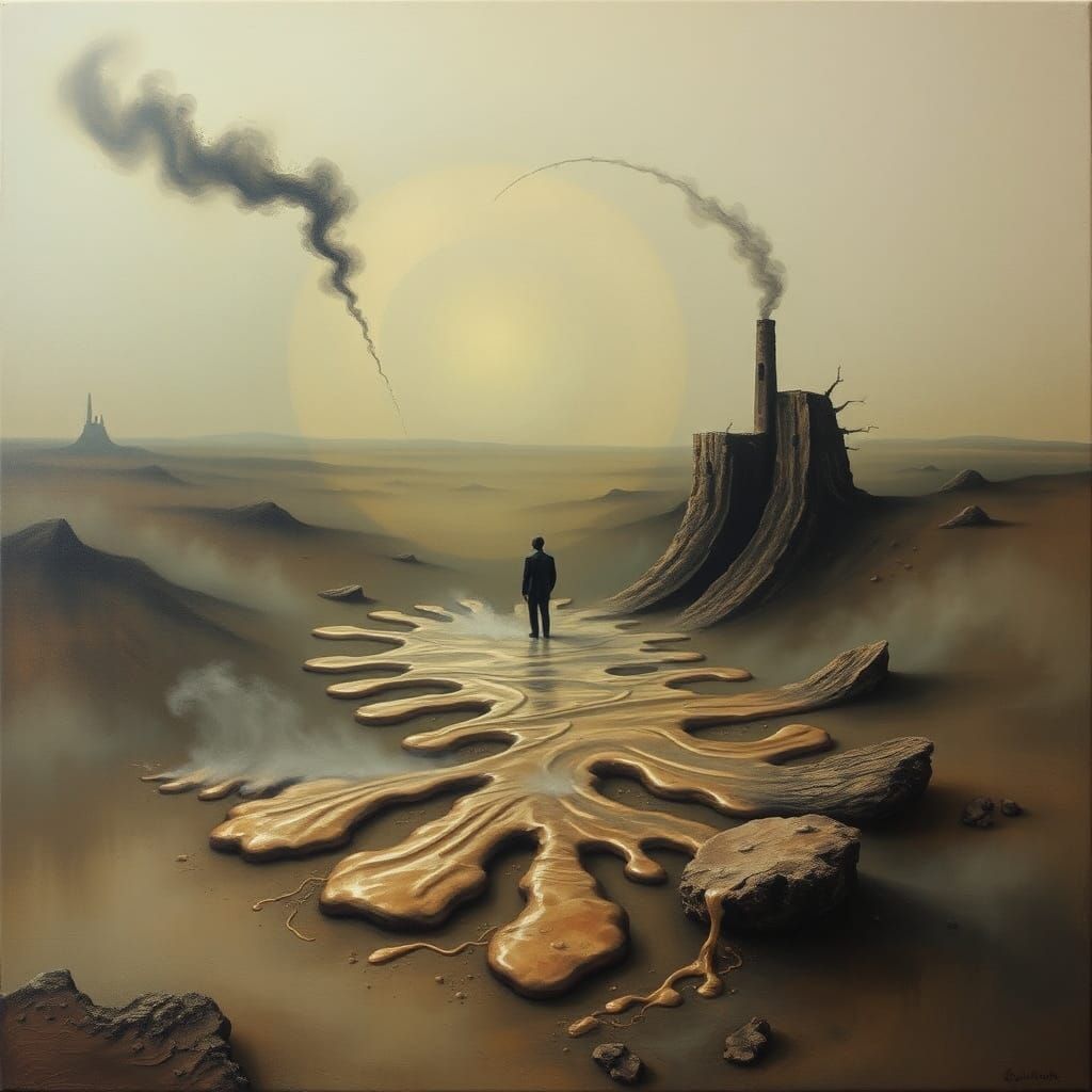 Surreal Melting Landscape Inspired by Salvador Dali