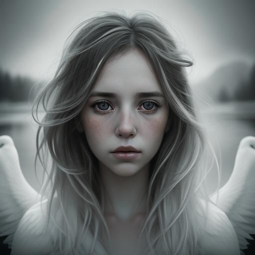 Romantic Swan Portrait with Ambient Lighting