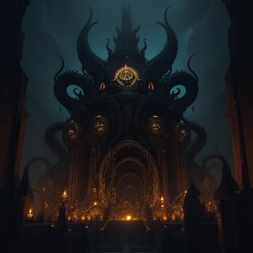 Xanathar: Eldritch Kraken Amidst Golden Treasures