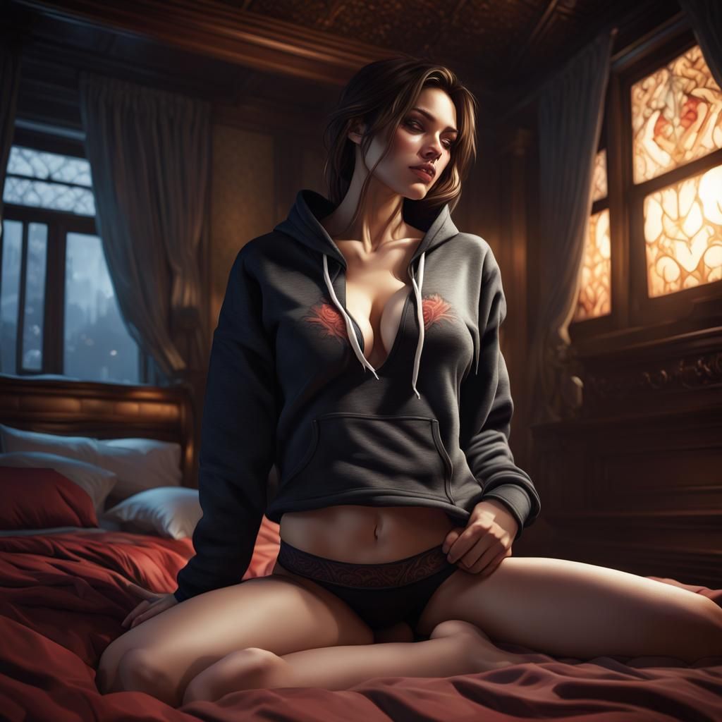 Passionate Kiss: A Dark Fantasy Bedroom Scene