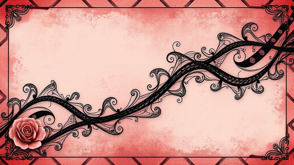 Ethereal Rose and Black Fractal Art