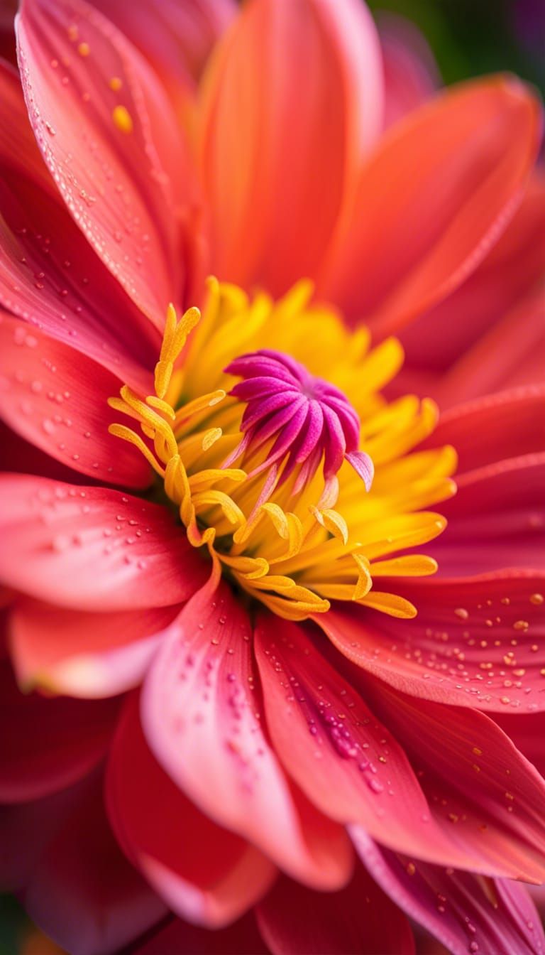Vibrant Flower Macro Photography: Detailed Petals and Stamen