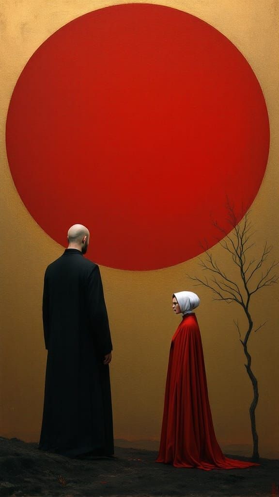 Powerful Figure in Rothko-Shiraga Inspired Setting