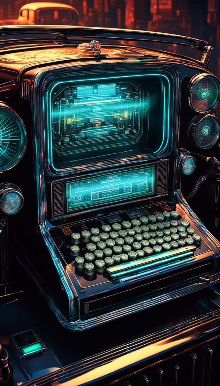 1930s Gangster Car with Modern Computer System